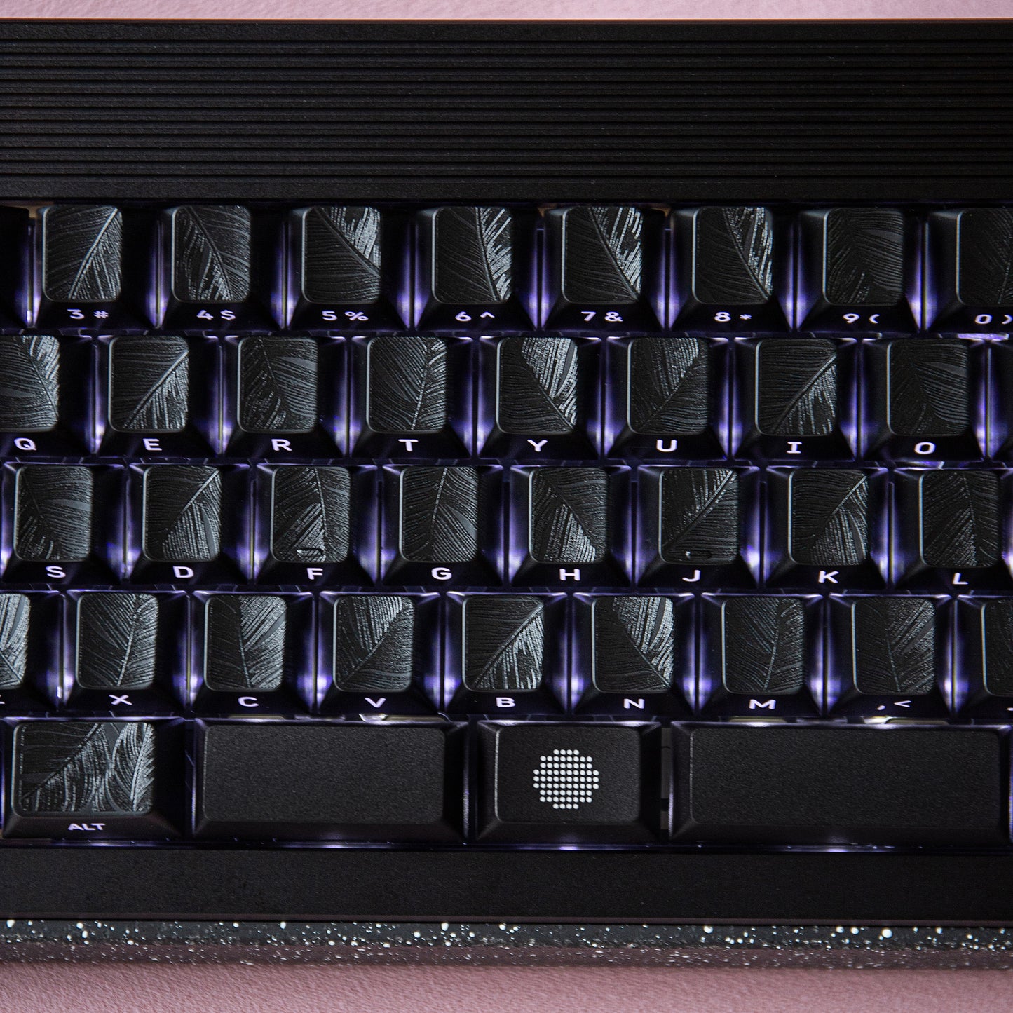 YMDK 129 Keys Sunny Feather Theme Pearlescent Cherry Profile ABS Top Print Keycaps for 61/84/87/104/108 MX Mechanical Keyboards