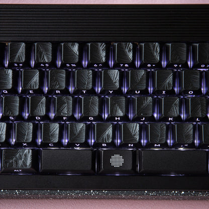 YMDK 129 Keys Sunny Feather Theme Pearlescent Cherry Profile ABS Top Print Keycaps for 61/84/87/104/108 MX Mechanical Keyboards