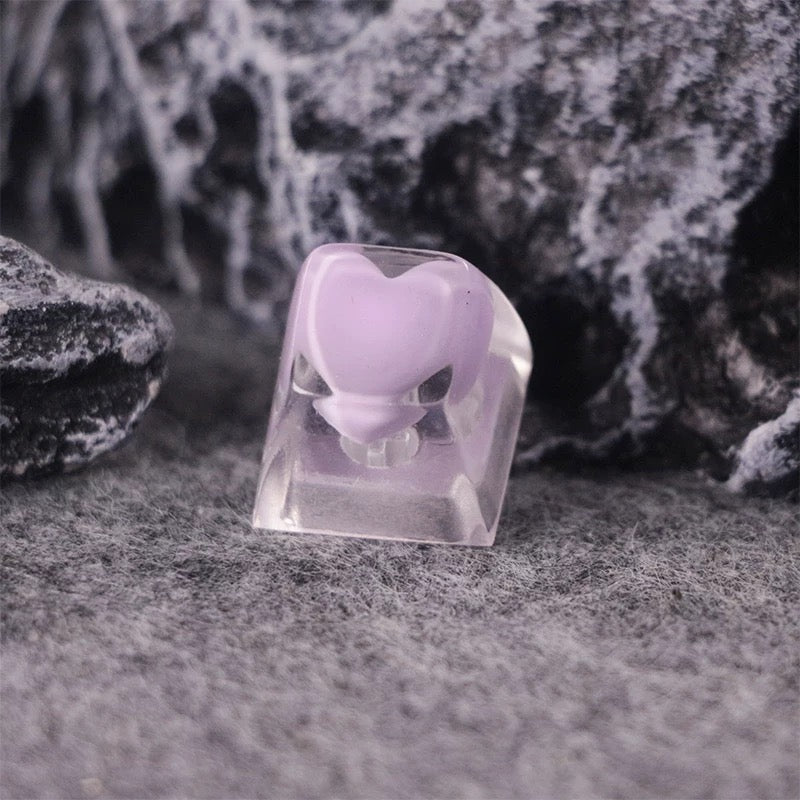 YMDK Love Translucent Personality keycaps Cute Novel Handmade Resin Keycaps for MX Mechanical Keyboard