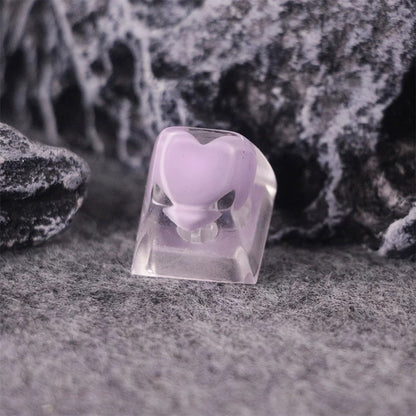 YMDK Love Translucent Personality keycaps Cute Novel Handmade Resin Keycaps for MX Mechanical Keyboard