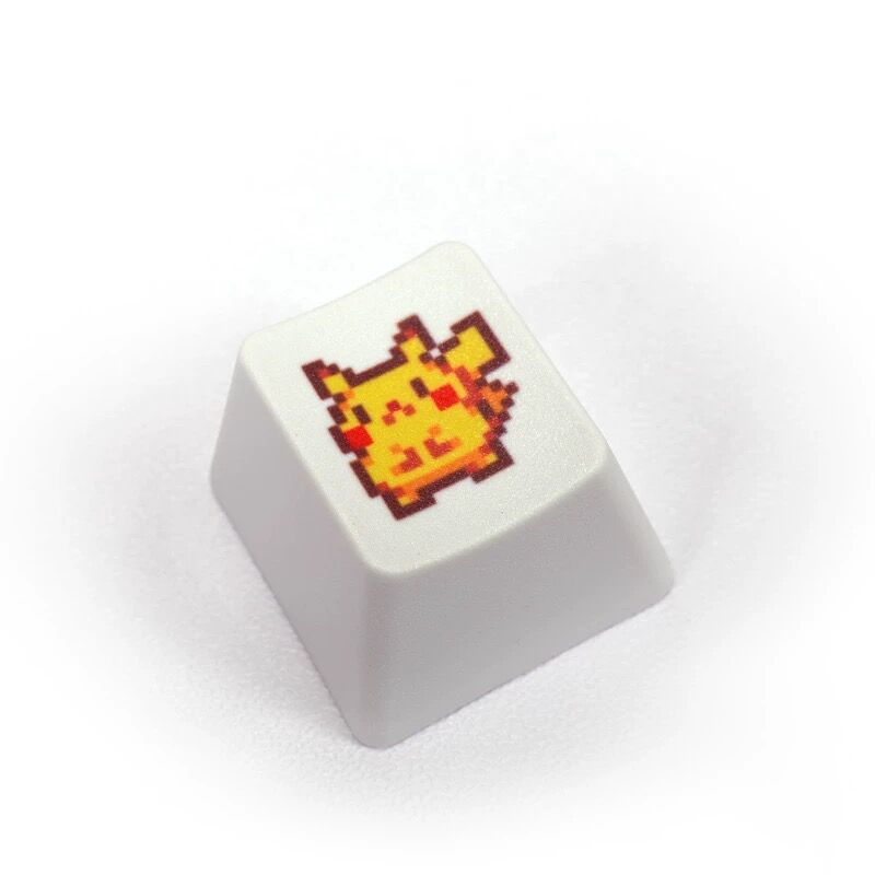 YMDK Pixel Style Theme Keycaps Cute Cartoon Pet Elf Personality Key Cap Dye Sublimation PBT OEM Profile R4 for Mechanical Keyboard