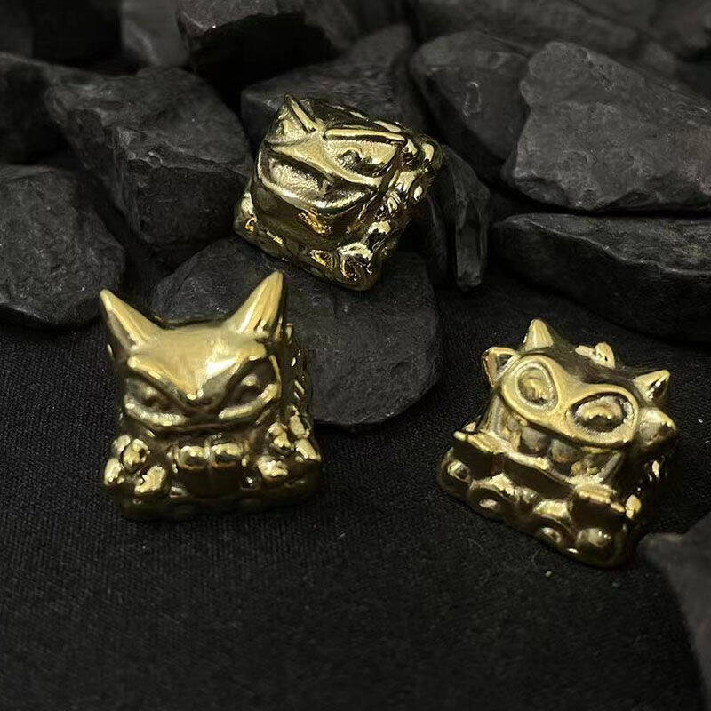 YMDK Strange Frog Personality Keycaps Novel Creative Keycaps Pure Copper Handmade Keycaps for MX Mechanical Keyboard