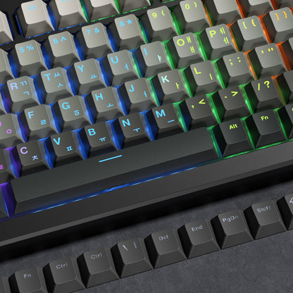 YMDK Korean 132-key Keycaps Backlit Ink Shadow Style Design, Cherry Profile PBT Double Shot for 68/75/87/98/104/108 Mechanical Keyboards