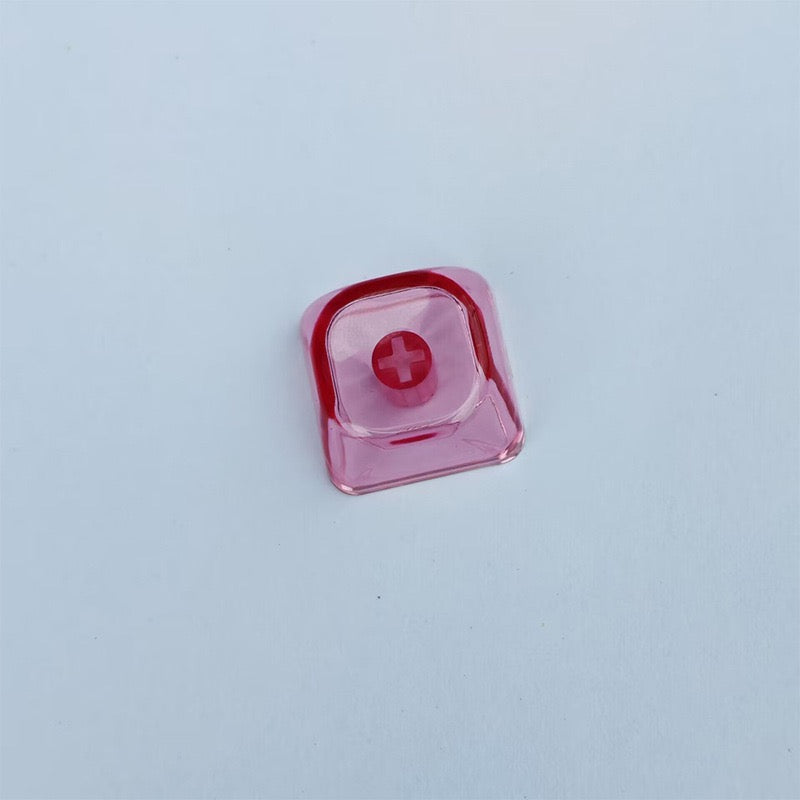 YMDK Gradient Series 1u MOA Profile Keycaps 1 pcs Blank Clear Shine-Through PC for MX Mechanical Keyboard - Red/Pink/Blue/Purple