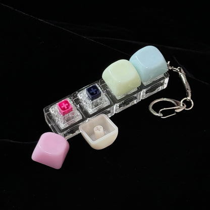 YMDK  Switch Tester Kit, Transparent PC Frame with Jelly Custom Keycaps, Portable Keychain MX Switch Sampler