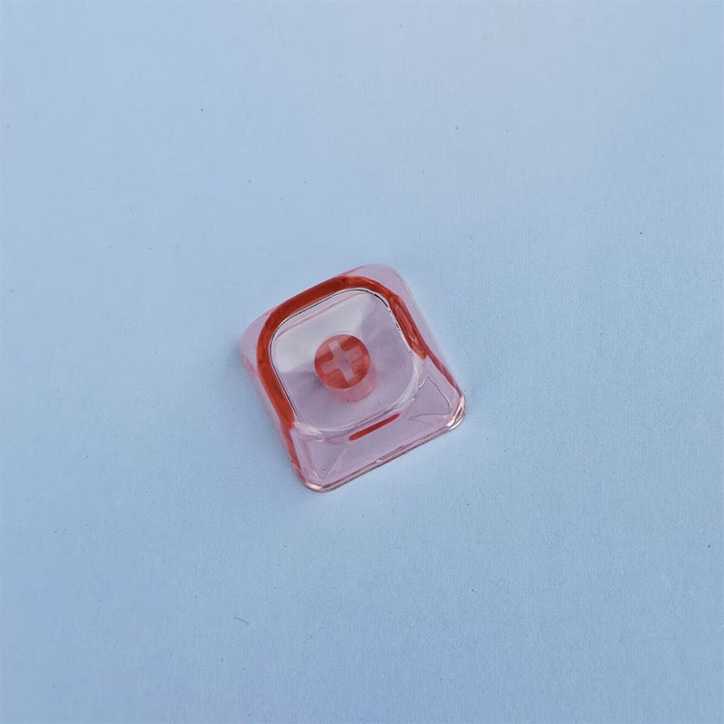 YMDK Gradient Series 1u MOA Profile Keycaps 1 pcs Blank Clear Shine-Through PC for MX Mechanical Keyboard - Red/Pink/Blue/Purple