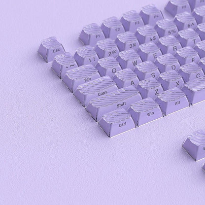 YMDK Demon Wave Blue, White, Pink, Purple Keycaps OEM Side-Printed 136 Key PC Shine Through for 61/64/68/84/87/96/108 Mechanical Keyboards