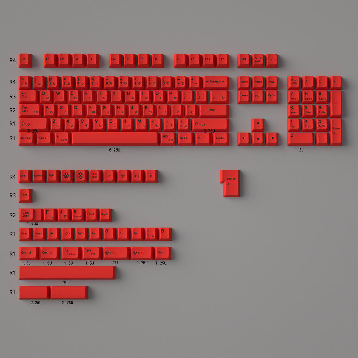 YMDK Minimalist English Japanese Thai Full Set Keycaps PBT Dye Sub  Cherry Profile for 61/75/87/98/100/104 MX Mechanical Keyboard