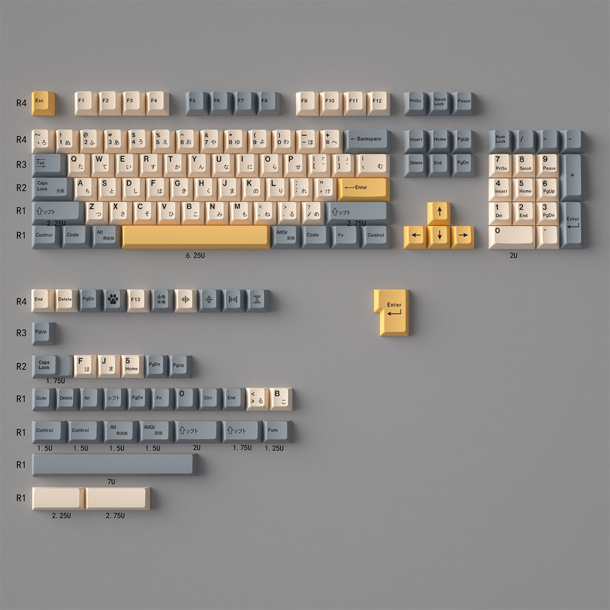 YMDK Desert Theme Keycaps English Japanese Thai Full Set 144 Keys Minimalist Style PBT Cherry Profile Dye Sub keycap for MX Mechanical Keyboard