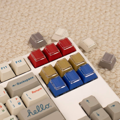 YMDK Retro Baideng Large Full Set of Keycaps PBT Dye Sublimation Cherry Profile for Mechanical Keyboard