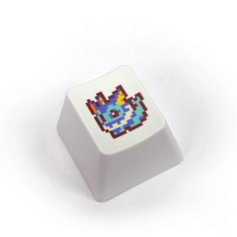 YMDK Pixel Style Theme Keycaps Cute Cartoon Pet Elf Personality Key Cap Dye Sublimation PBT OEM Profile R4 for Mechanical Keyboard