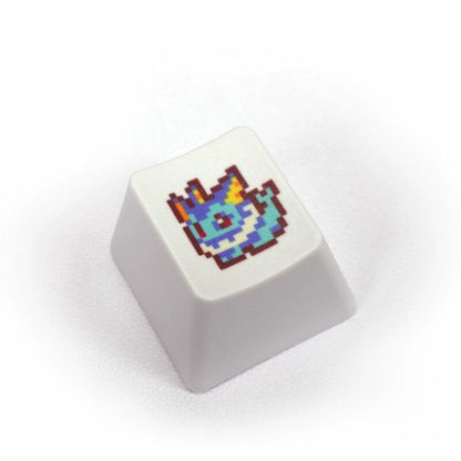 YMDK Pixel Style Theme Keycaps Cute Cartoon Pet Elf Personality Key Cap Dye Sublimation PBT OEM Profile R4 for Mechanical Keyboard