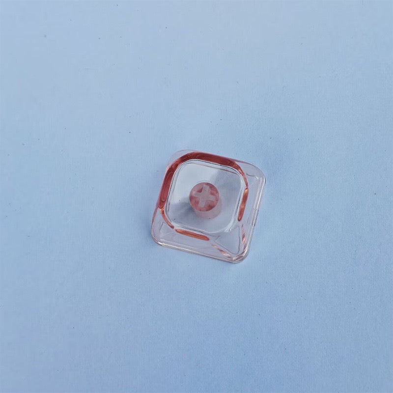 YMDK Gradient Series 1u MOA Profile Keycaps 1 pcs Blank Clear Shine-Through PC for MX Mechanical Keyboard - Red/Pink/Blue/Purple