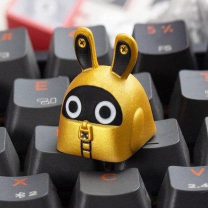 YMDK Rabbit Shark Personalized Keycaps Cute Cartoon Novel Homemade Resin Art Keycaps for MX Mechanical Keyboard