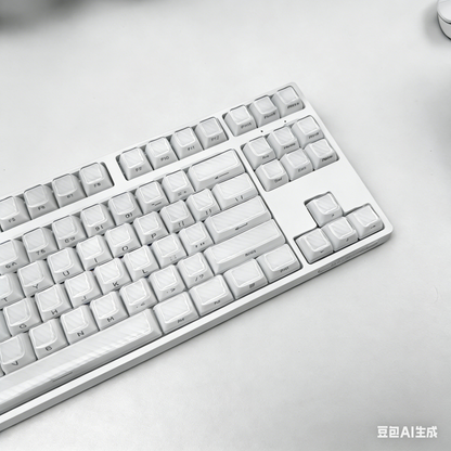 YMDK Demon Wave Blue, White, Pink, Purple Keycaps OEM Side-Printed 136 Key PC Shine Through for 61/64/68/84/87/96/108 Mechanical Keyboards