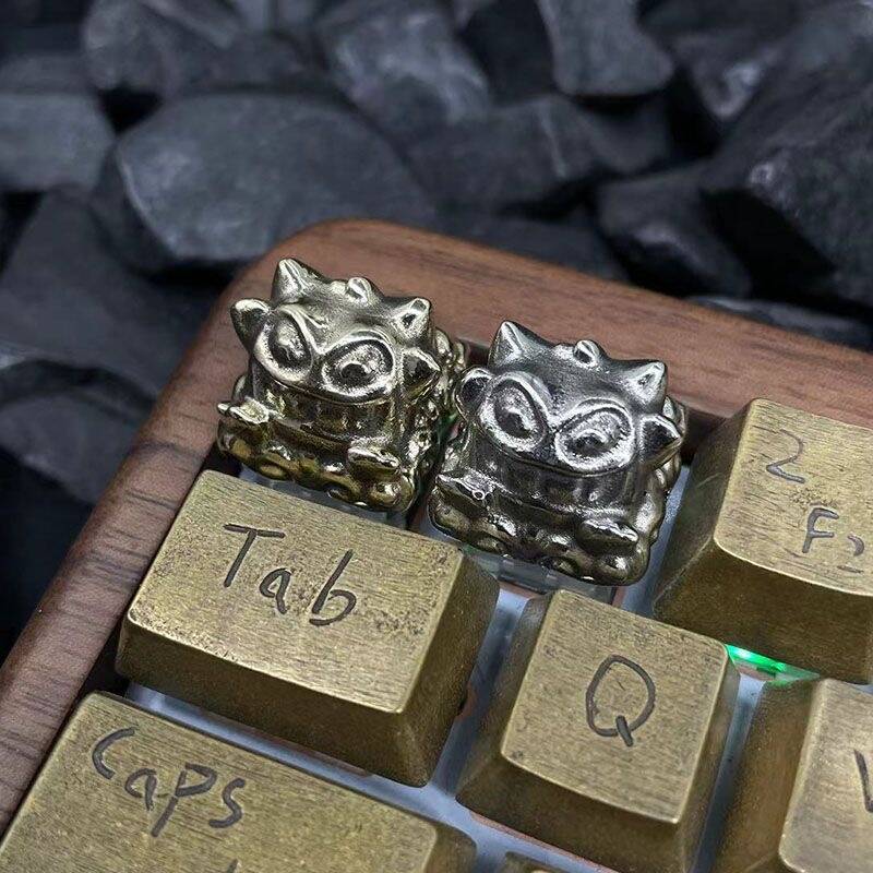 YMDK Strange Frog Personality Keycaps Novel Creative Keycaps Pure Copper Handmade Keycaps for MX Mechanical Keyboard