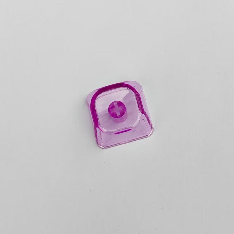 YMDK Gradient Series 1u MOA Profile Keycaps 1 pcs Blank Clear Shine-Through PC for MX Mechanical Keyboard - Red/Pink/Blue/Purple