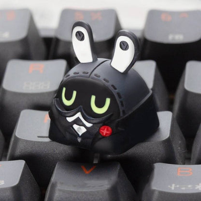 YMDK Rabbit Shark Personalized Keycaps Cute Cartoon Novel Homemade Resin Art Keycaps for MX Mechanical Keyboard