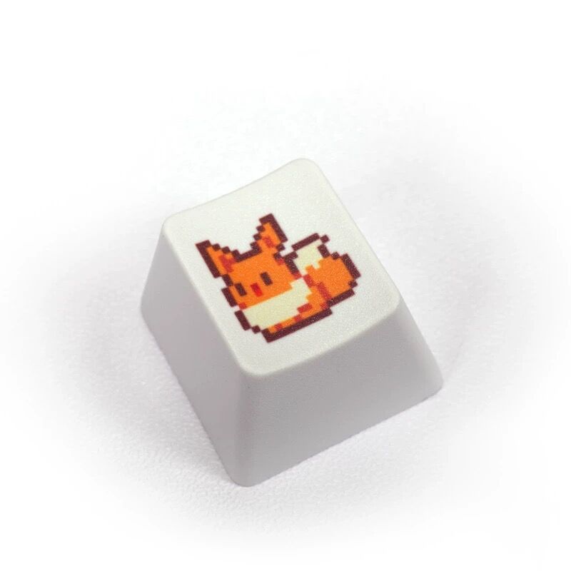 YMDK Pixel Style Theme Keycaps Cute Cartoon Pet Elf Personality Key Cap Dye Sublimation PBT OEM Profile R4 for Mechanical Keyboard