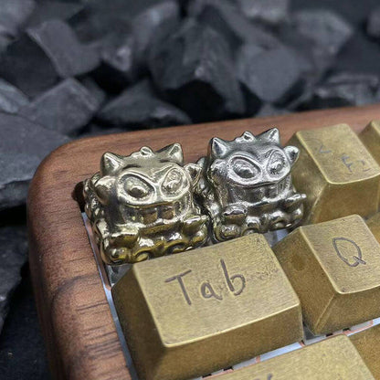 YMDK Strange Frog Personality Keycaps Novel Creative Keycaps Pure Copper Handmade Keycaps for MX Mechanical Keyboard