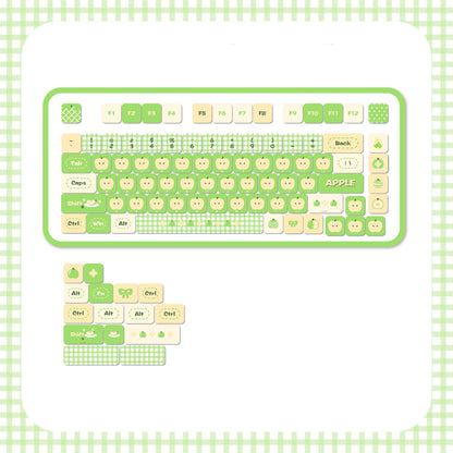 YMDK Green Apple 97 Keys MOA Profile PBT Dye-Sub Keycaps, Compatible with 87 Layout Mechanical Keyboard
