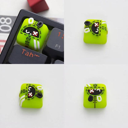 YMDK Rabbit Shark Personalized Keycaps Cute Cartoon Novel Homemade Resin Art Keycaps for MX Mechanical Keyboard