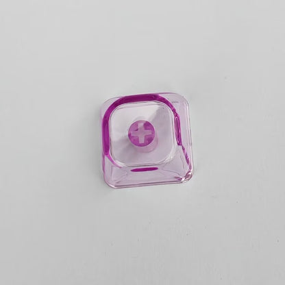 YMDK Gradient Series 1u MOA Profile Keycaps 1 pcs Blank Clear Shine-Through PC for MX Mechanical Keyboard - Red/Pink/Blue/Purple