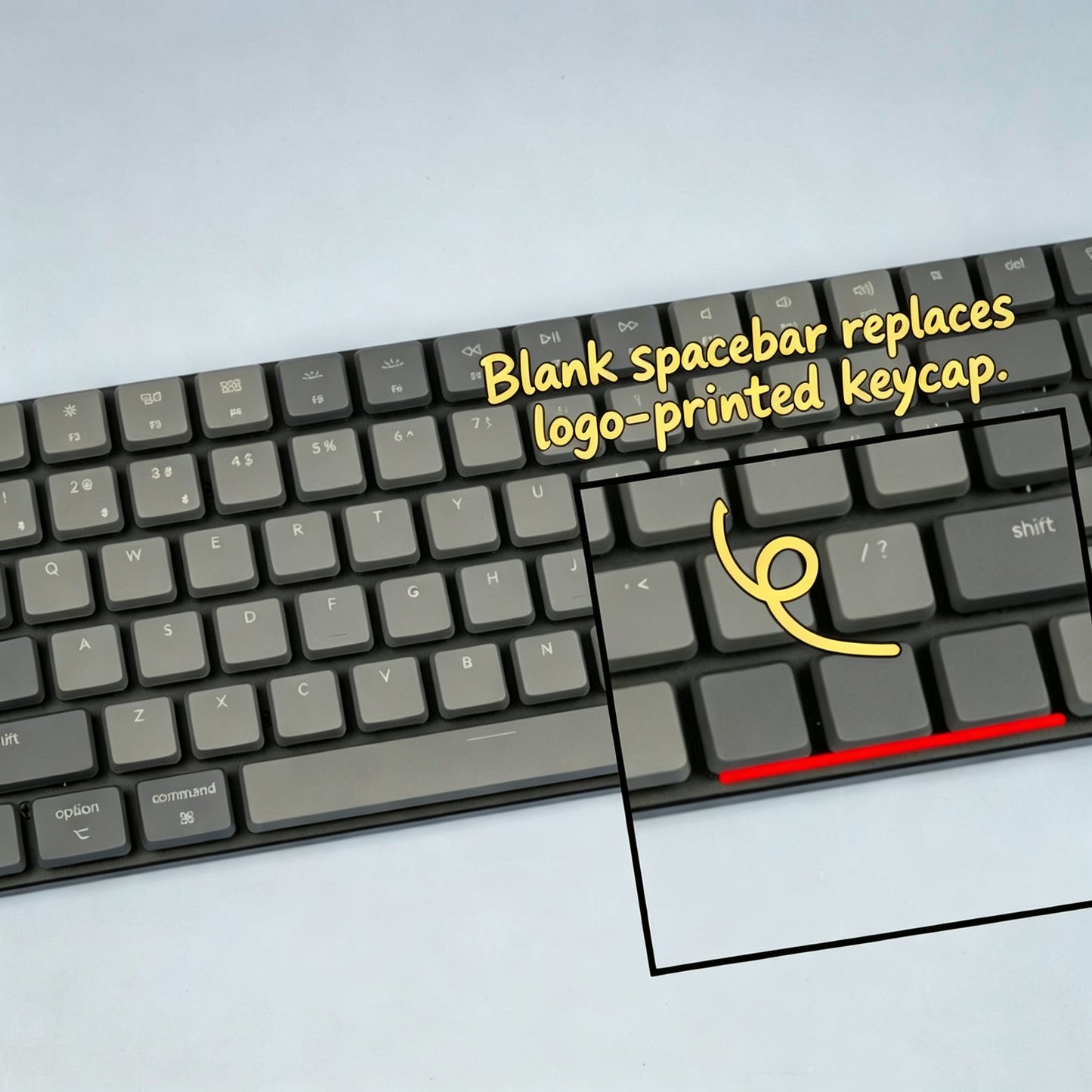 Gray Orange ABS Low Profile Keycaps Backlit Key Caps Compatible with Keychron K1 K3 Low Profile Mechanical Keyboard