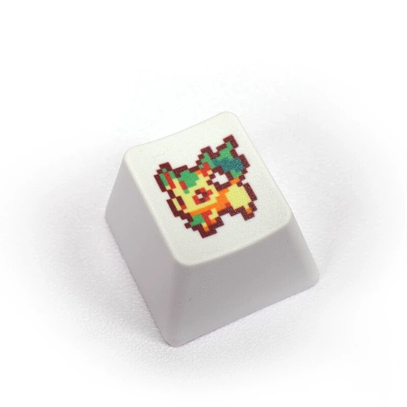 YMDK Pixel Style Theme Keycaps Cute Cartoon Pet Elf Personality Key Cap Dye Sublimation PBT OEM Profile R4 for Mechanical Keyboard