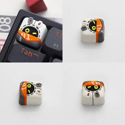 YMDK Rabbit Shark Personalized Keycaps Cute Cartoon Novel Homemade Resin Art Keycaps for MX Mechanical Keyboard