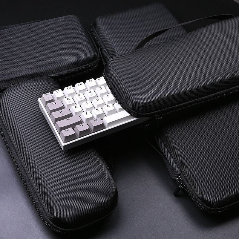 YMDK Black Oxford Hard‑Shell Keyboard Case, Shock‑Absorbent Waterproof Mechanical Keyboard Storage Bag for Mechanical Keyboard