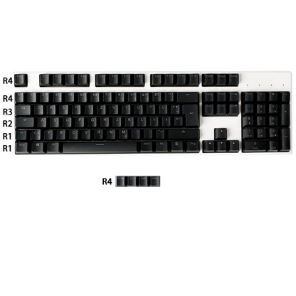 YMDK 105 German ISO Double Shot PBT Shine Through OEM Profile Keycap set Suitable For Cherry MX Switches Mechanical Keyboard