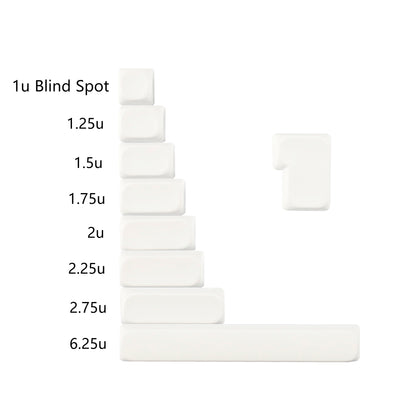 YMDK White Clear Blank Keycaps MOA Profile Modifier Blind Spot ISO Enter Space Shift Keys 1.25u 1.5u 1.75u 2u 2.25u 2.75u 6.25u DIY