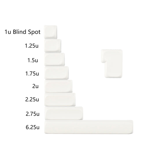 YMDK White Clear Blank Keycaps MOA Profile Modifier Blind Spot ISO Enter Space Shift Keys 1.25u 1.5u 1.75u 2u 2.25u 2.75u 6.25u DIY