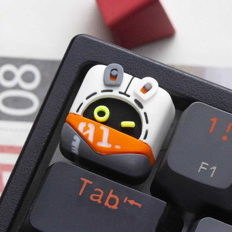 YMDK Rabbit Shark Personalized Keycaps Cute Cartoon Novel Homemade Resin Art Keycaps for MX Mechanical Keyboard