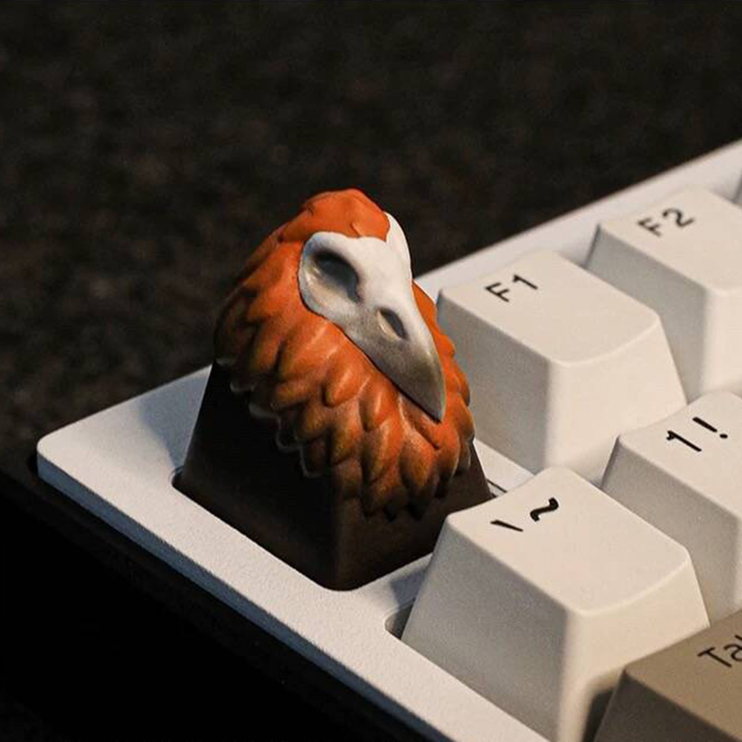 YMDK Sharp-beaked Crow Personality Keycaps Three-dimensional Resin Keycap 3D Printing Cool Creative Key Caps for MX Mechanical Meyboard