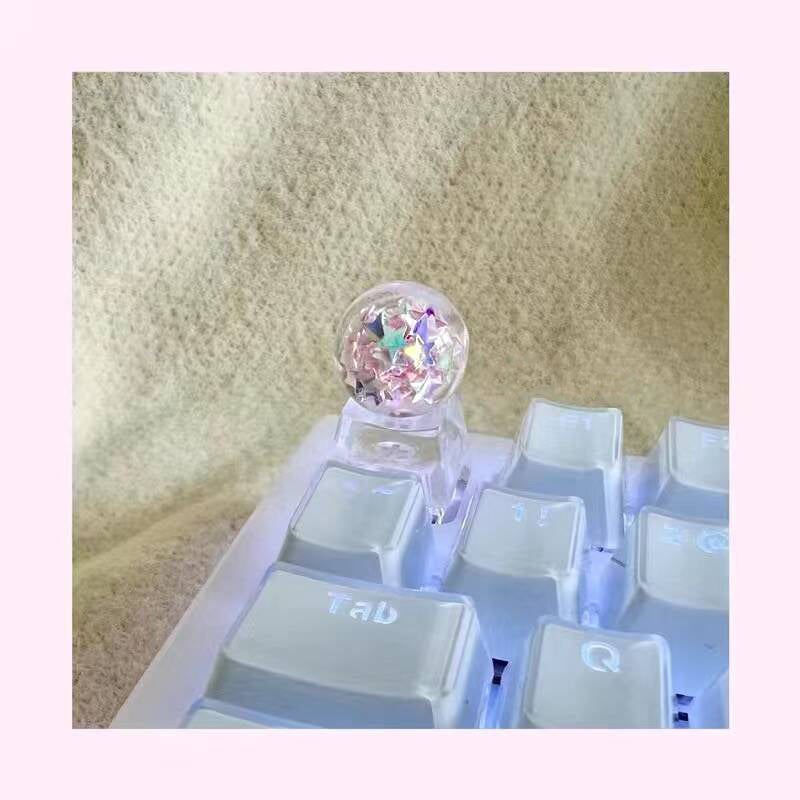 YMDK Crystal Ball Personalized Keycap Cute Resin OEM Profile R4 Transparent for Mechanical Keyboard