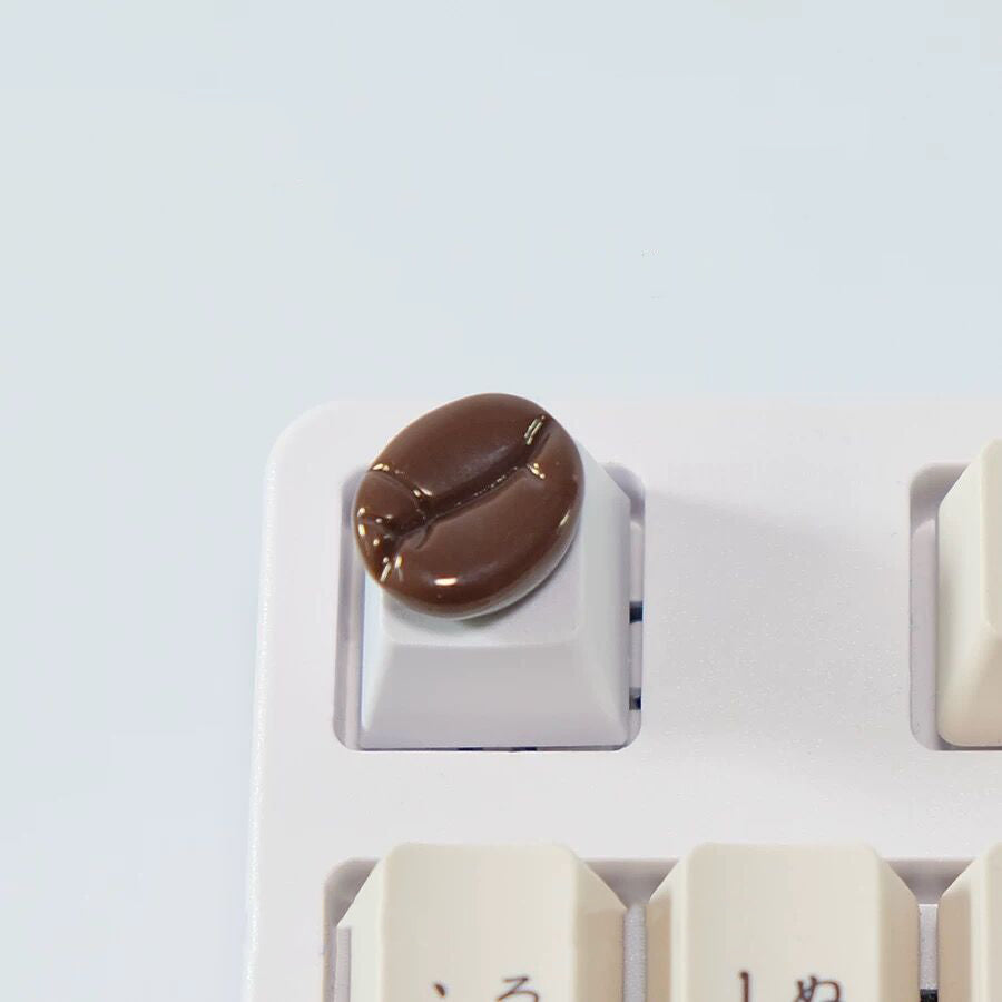 YMDK Coffee Bean Personalized Keycaps Decoration Creative Novel Key Caps PVC Dye Sublimation for Mechanical Keyboard