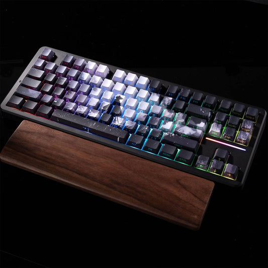 YMDK Black Wu Ink Style Keycaps Full Set 134 Keys Creative Minimalist Custom Keycap PBT Cherry Profile Sidelit Dye Sub key Caps for MX Mechanical Keyboard