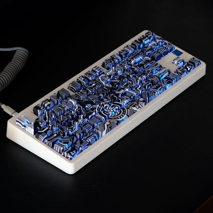 YMDK 131 Keys Circuit Diagram Theme Keycaps Sidelit Cherry Profile PBT Dye Sub Custom Keycap for 61/64/68/84/87/96/108 MX Mechanical Keyboards