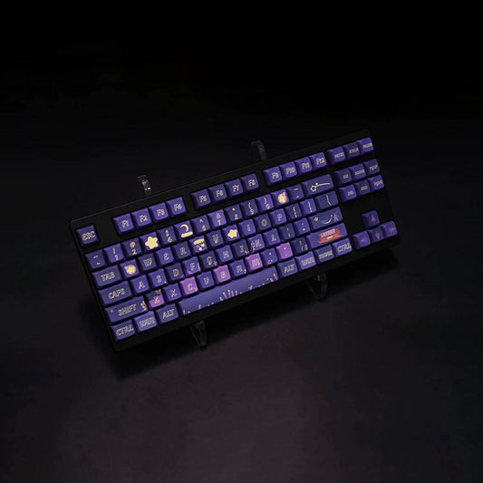 YMDK Starry Night Lavender Theme Keycaps Full Set 127 Keys XDA Profile PBT Dye Sub Key Cap for MX Mechanical Keyboard