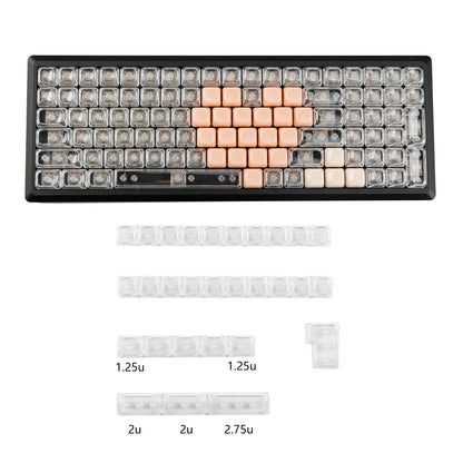 YMDK Pure White MOA Profile Keycap 129 Key Simple Style PBT Dye Sublimation Custom Keycaps for 61/68/84/87/98/104/108 MX Mechanical Keyboard