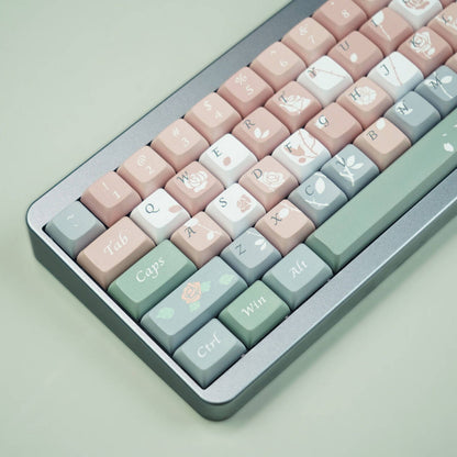 YMDK Old Testament Rose Theme Keycaps Full Set 122 Keys XDA Profile PBT Dye Sub Keycap for MX Mechanical Keyboard