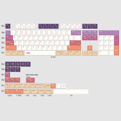 YMDK Smoke Cloud 143 Keycaps(Dye Sub Cherry Profile PBT 1.5mm/ANSI MAC 104 TKL GK61 96 75 GMMK NCR80 Using)