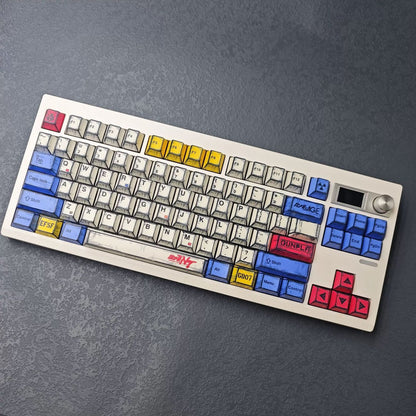 YNDK Retro Comic Gundam Theme Keycaps Full Set 127 Keys Manga Anime Cherry Profile PBT Dye Sub for MX Mechanical Keyboard