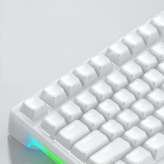 YMDK Crystal Jelly Pudding Keycaps 136 Keys Backlit Keycap Double Shot PC Acrylic for 68/75/84/87/108 MX Mechanical Keyboards