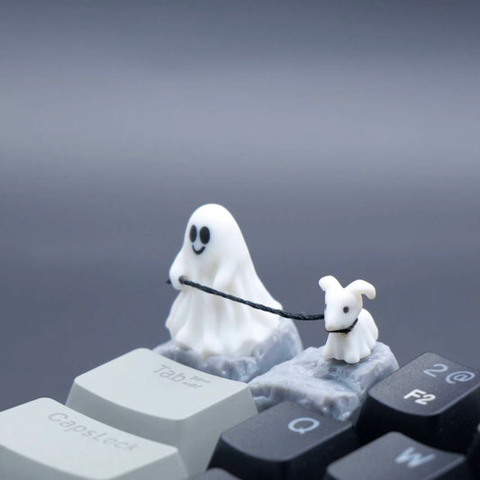 YMDK Ghost Puppy Personality Keycaps Novel Cute Interesting Keycap Resin Three-dimensional Key Caps for MX Mechanical Keyboard