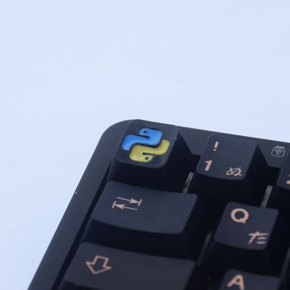 YMDK Python Icon Key Cap Personalized Keycap Resin 3D Print Hand Painted for Mechanical Keyboard