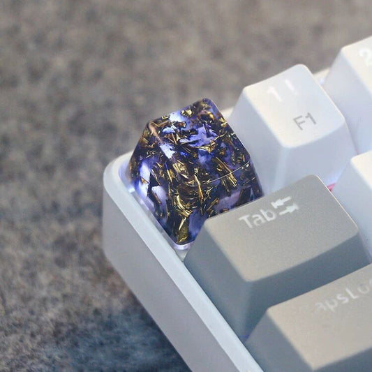 YMDK Black Gold Personalized Keycaps Light Transmitting Handmade Keycaps Resin SA Profile OEM Profile for Mechanical Keyboards