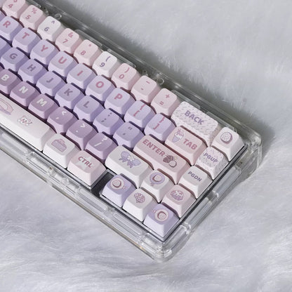 YMDK Taro Brain Theme Keycaps Full Set 126 Keys MDA Profile PBT Dye Sub Keycap for MX Mechanical Keyboard